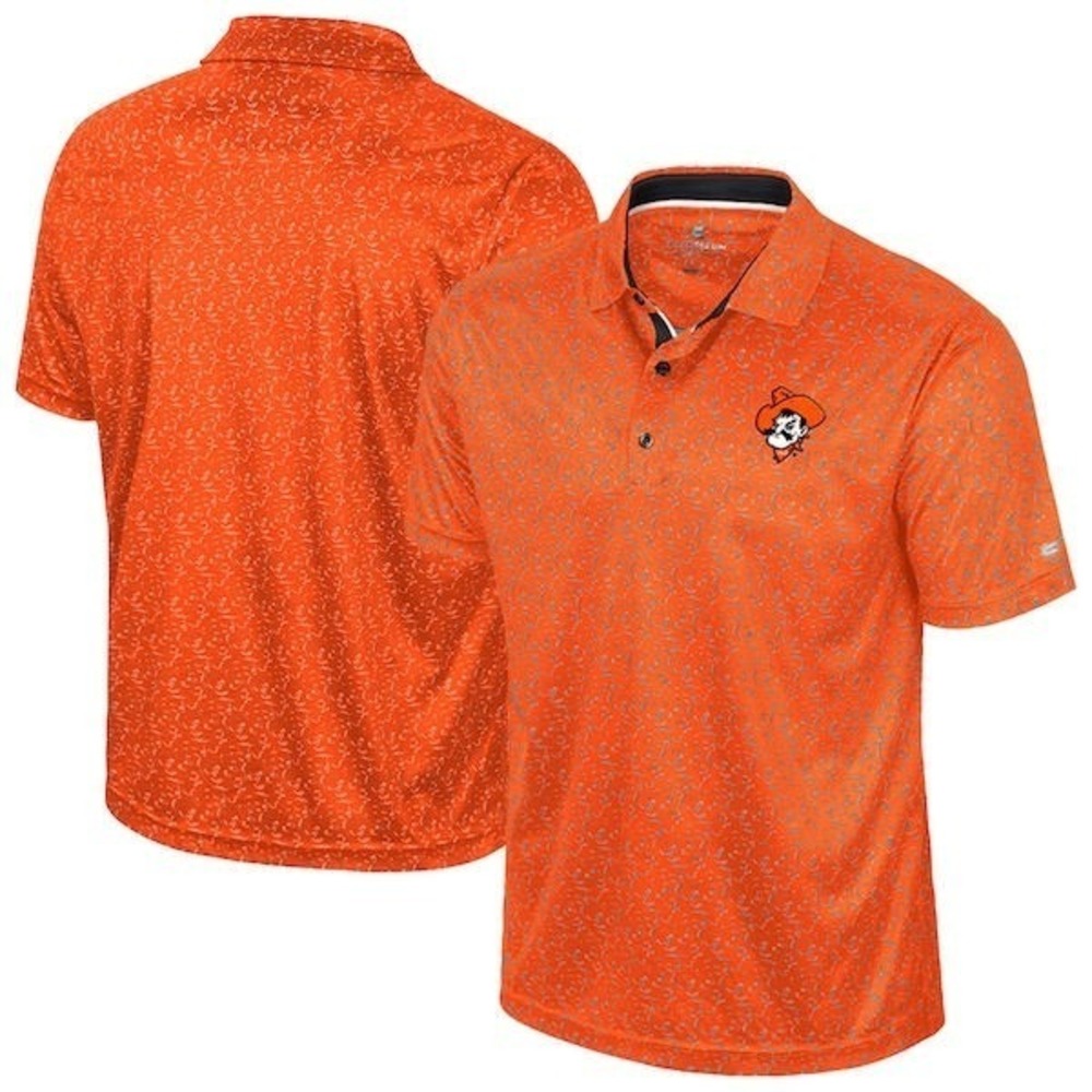Colosseum Men's Orange Oklahoma State OSU Cowboys Sublimated Golf Polo - 3XL